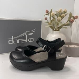 Dansko Sam Soft Full Grain Leather Mary Jane Shoe Black Women 5.5/EU36 Tried On